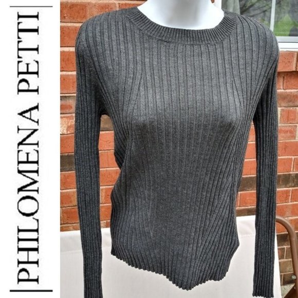 Philomena Petti Sweater Top Form Fitting Ribbed - Picture 1 of 5